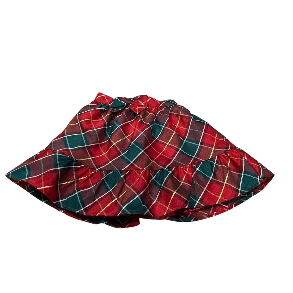 Gymboree Skirt Girls‎ Size 8 Plaid Red Green Gold Bow Christmas Holiday EUC Cute